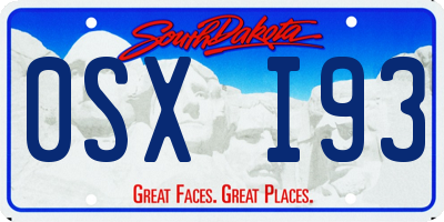 SD license plate 0SXI93