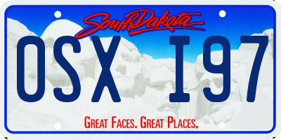 SD license plate 0SXI97
