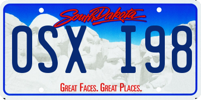 SD license plate 0SXI98