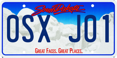 SD license plate 0SXJ01