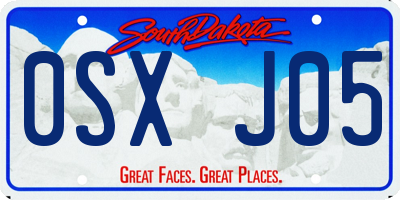 SD license plate 0SXJ05