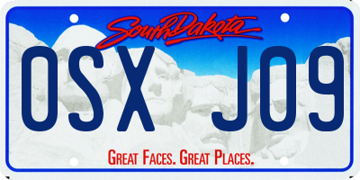 SD license plate 0SXJ09