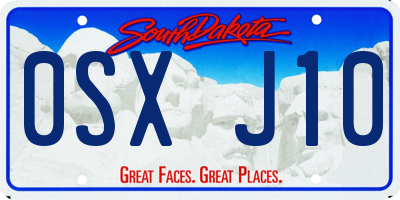 SD license plate 0SXJ10