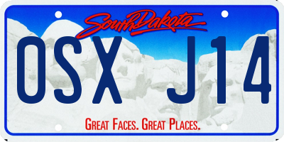 SD license plate 0SXJ14