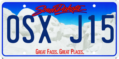 SD license plate 0SXJ15