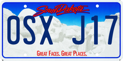SD license plate 0SXJ17