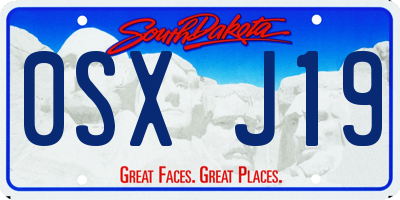 SD license plate 0SXJ19