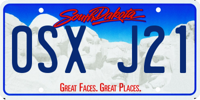 SD license plate 0SXJ21