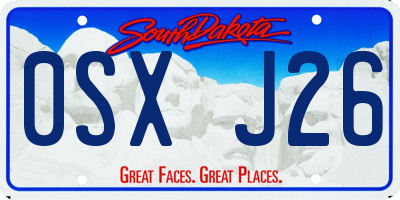 SD license plate 0SXJ26