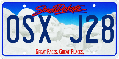 SD license plate 0SXJ28