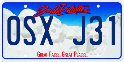 SD license plate 0SXJ31