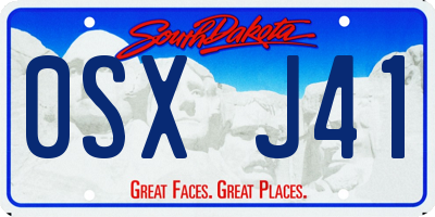 SD license plate 0SXJ41