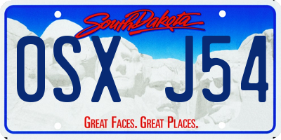 SD license plate 0SXJ54