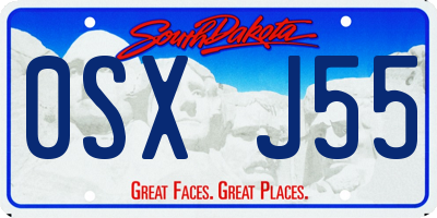 SD license plate 0SXJ55