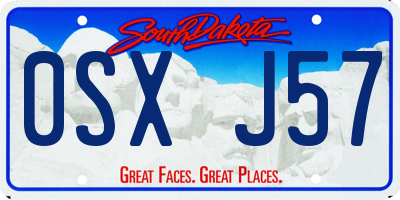 SD license plate 0SXJ57