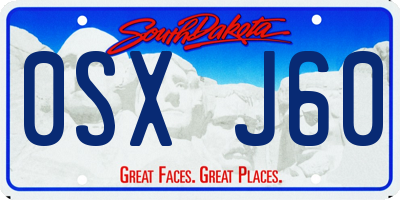 SD license plate 0SXJ60