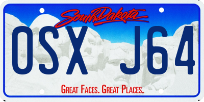 SD license plate 0SXJ64