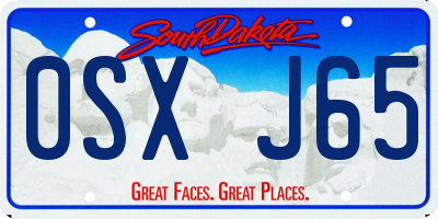 SD license plate 0SXJ65