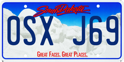 SD license plate 0SXJ69