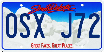 SD license plate 0SXJ72