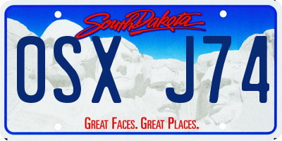 SD license plate 0SXJ74