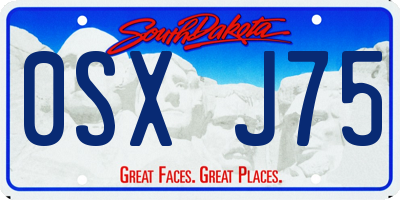 SD license plate 0SXJ75