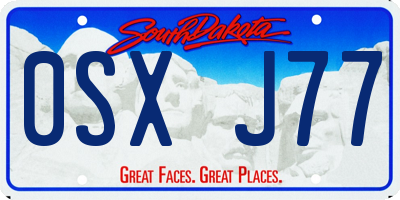 SD license plate 0SXJ77