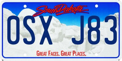 SD license plate 0SXJ83