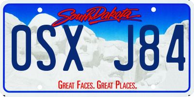 SD license plate 0SXJ84