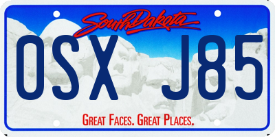 SD license plate 0SXJ85