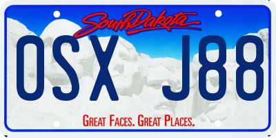 SD license plate 0SXJ88