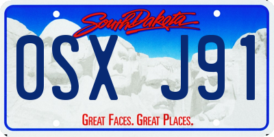 SD license plate 0SXJ91