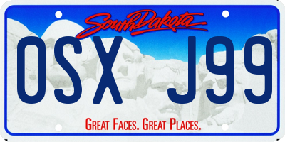 SD license plate 0SXJ99