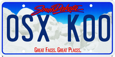SD license plate 0SXK00