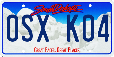 SD license plate 0SXK04