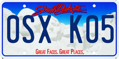 SD license plate 0SXK05