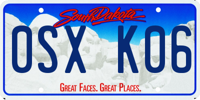 SD license plate 0SXK06