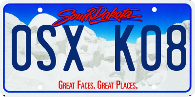 SD license plate 0SXK08