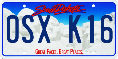 SD license plate 0SXK16