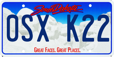 SD license plate 0SXK22
