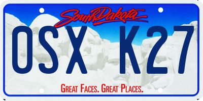SD license plate 0SXK27