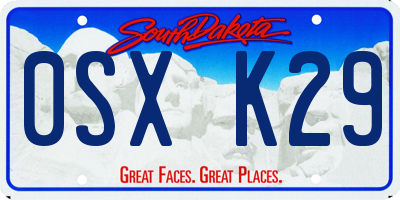 SD license plate 0SXK29