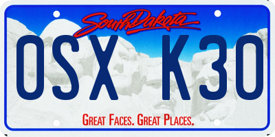 SD license plate 0SXK30
