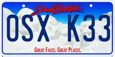SD license plate 0SXK33