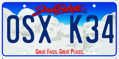 SD license plate 0SXK34