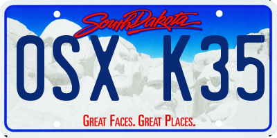 SD license plate 0SXK35
