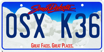 SD license plate 0SXK36