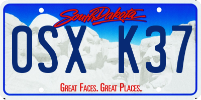 SD license plate 0SXK37
