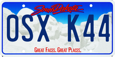 SD license plate 0SXK44