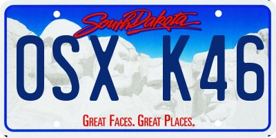 SD license plate 0SXK46